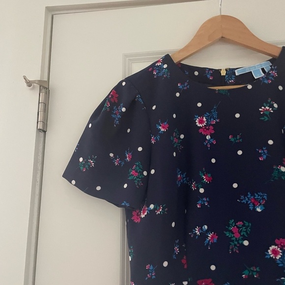 Draper James Bouquet Dot Floral Structured Sleeve Dress - Picture 7 of 10